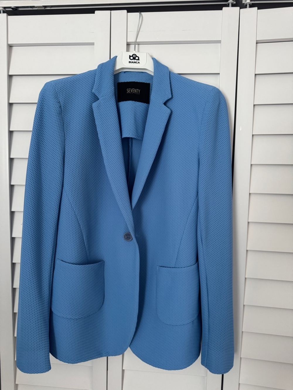 Seventy Blue Textured Blazer Size 44